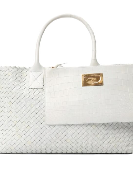 Bottega-Veneta-Cabat-crocodile-white-pouch