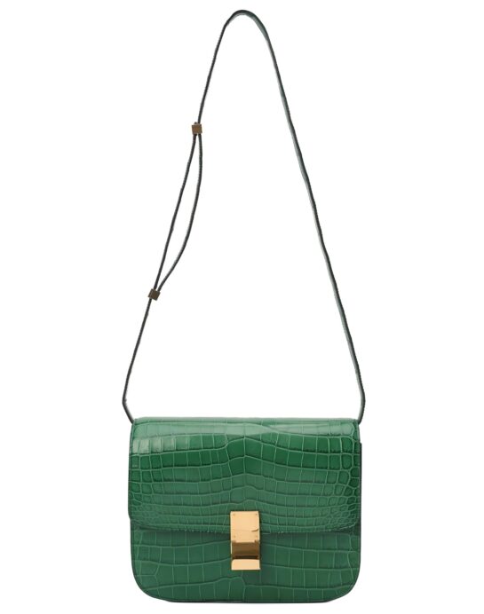 Celine-box-crocodile-green-strap