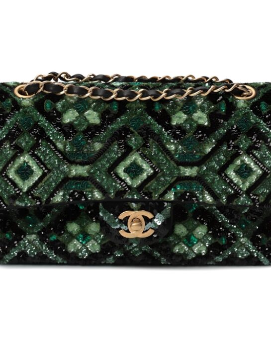 Chanel-classic-flap-mosaic-sequin-green