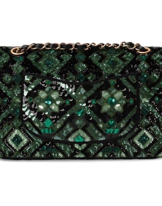 Chanel-classic-flap-mosaic-sequin-green-back