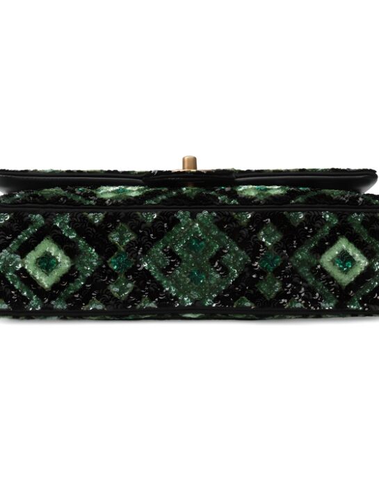 Chanel-classic-flap-mosaic-sequin-green-bottom