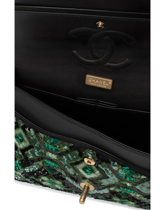 Chanel-classic-flap-mosaic-sequin-green-inside