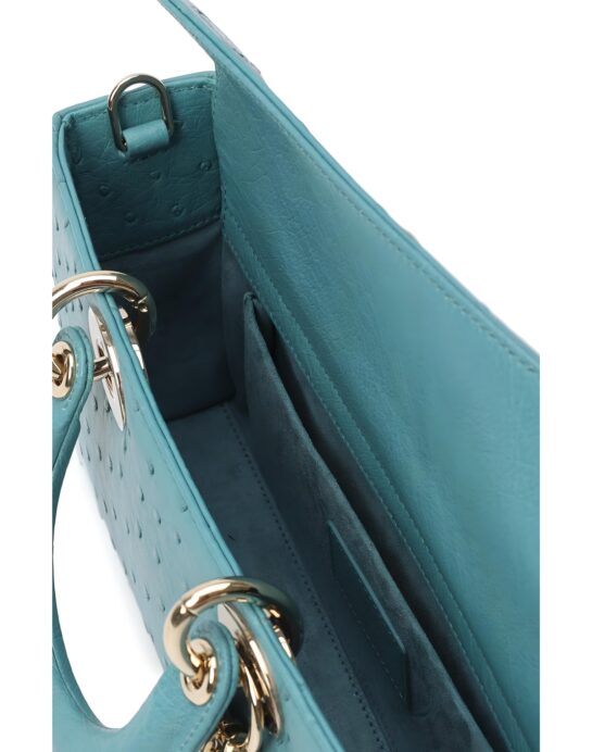 Dior-D-joy-ostrich-turquoise-inside