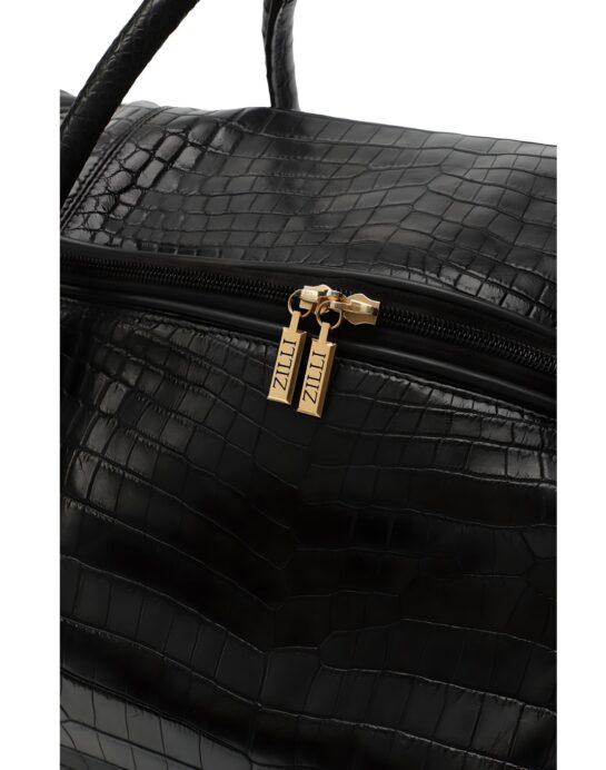 Zilli-Travel-Bag-Crocodile-Black-hardware