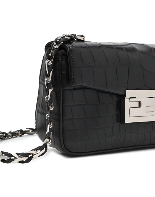 Fendi-Baguette-crocodile-black-hardware