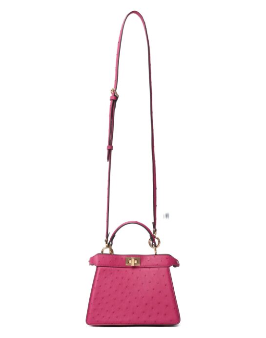 Fendi-Peekaboo-ostrich-pink-strap