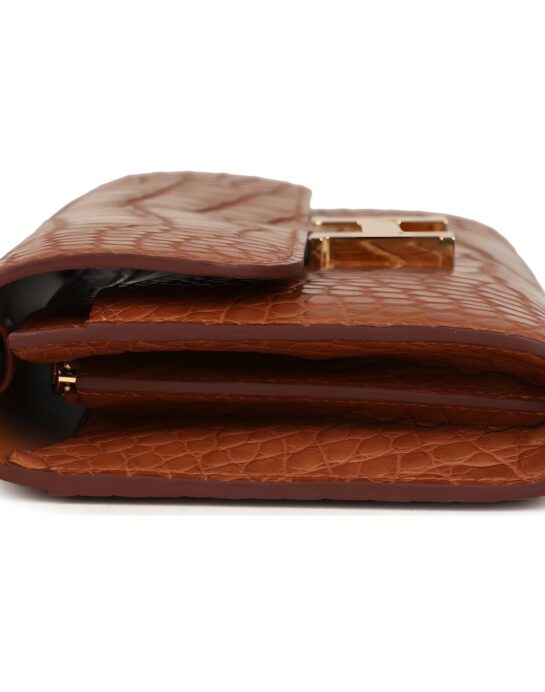 Hermes-wallet-crocodile-brown-side