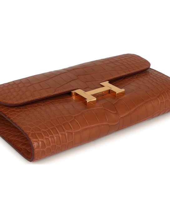 Hermes-wallet-crocodile-brown-side