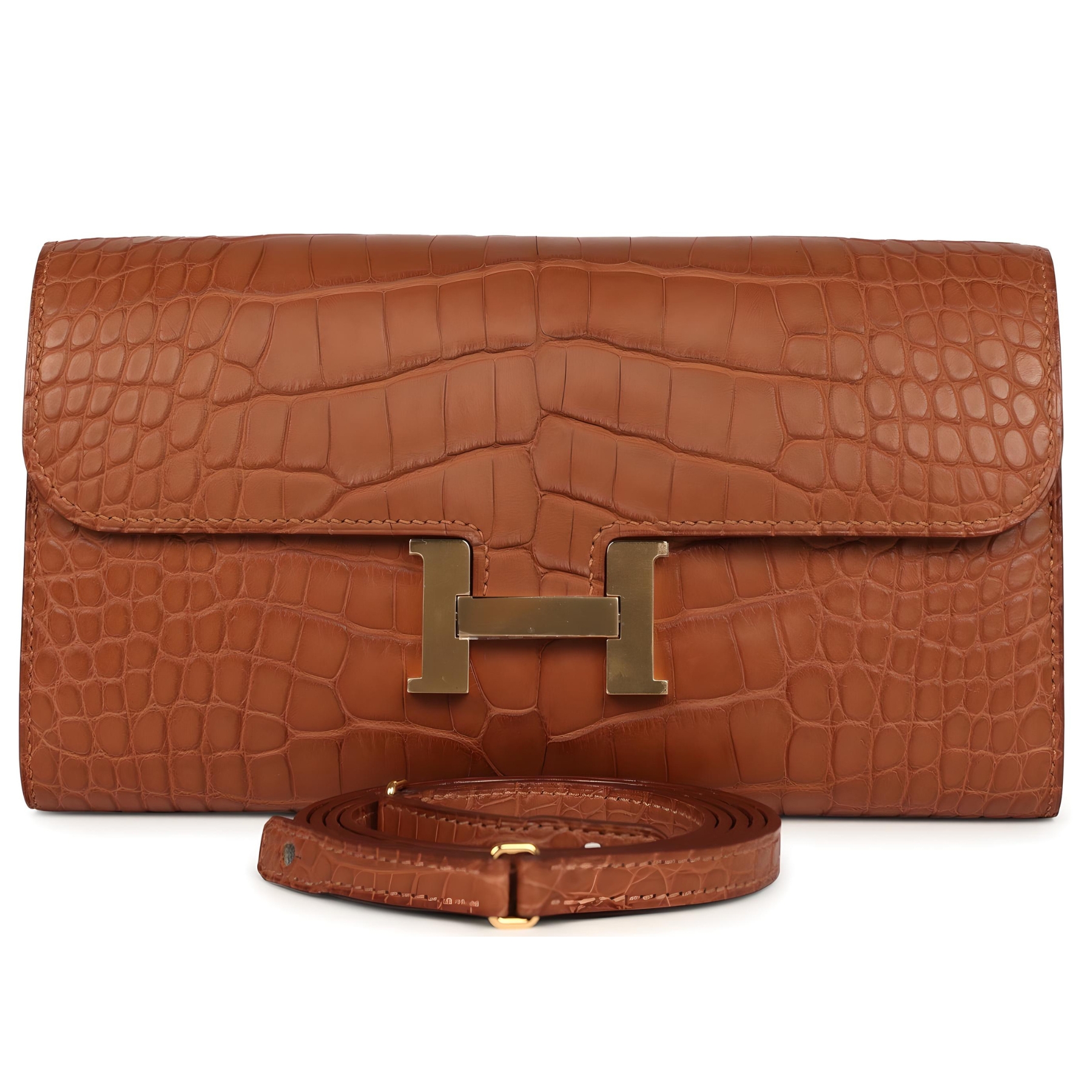 Hermes-wallet-crocodile-brown