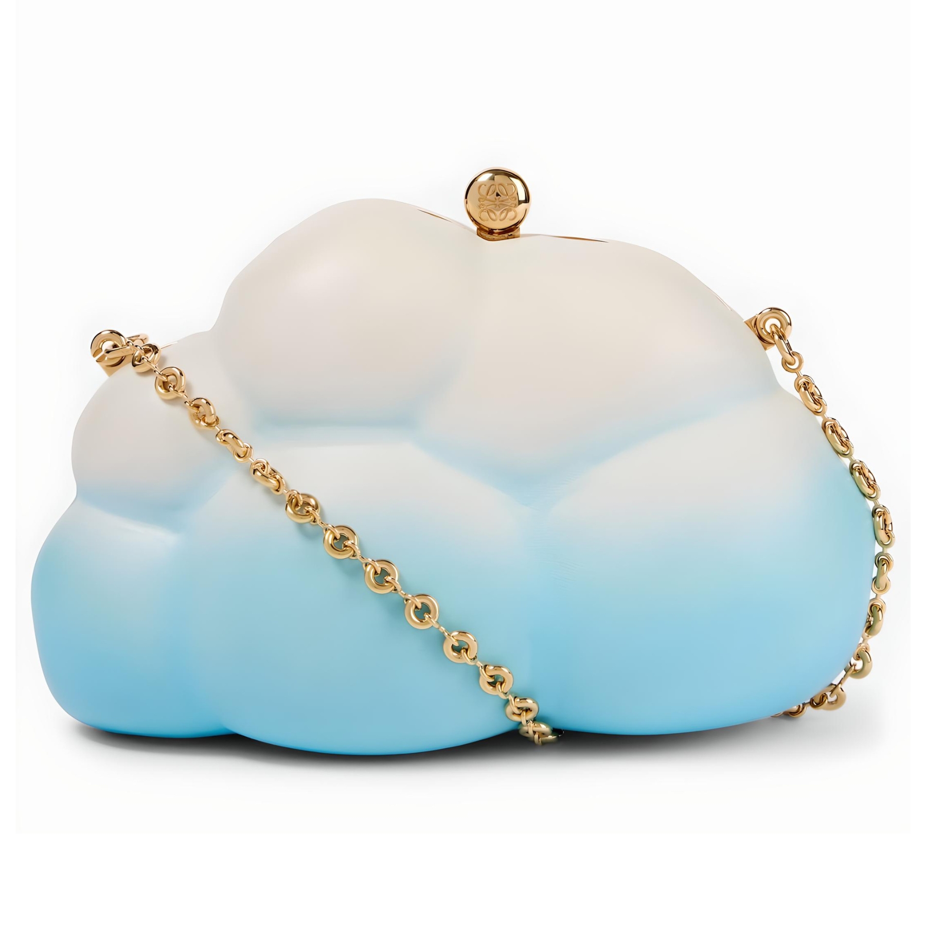 Loewe-Cloud-clutch-leather-white-blue