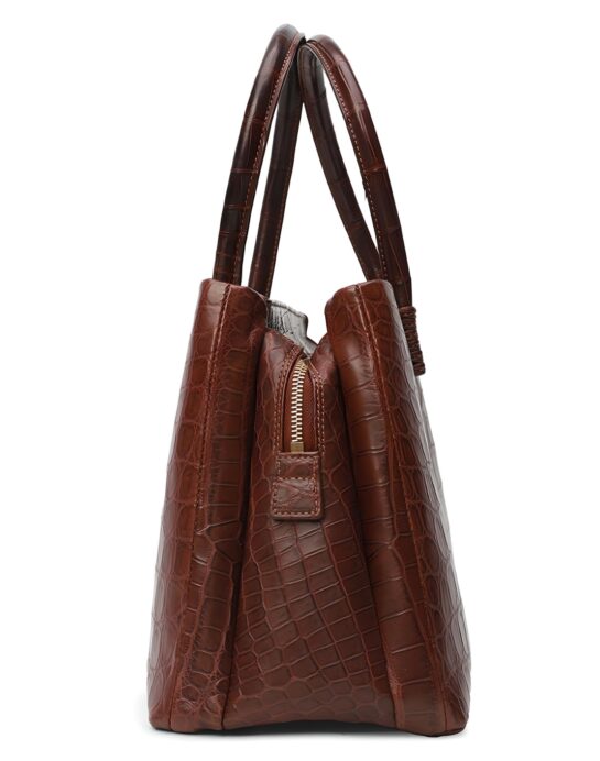 Zilli-Tote-crocodile-brown-side