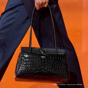 Prada 2026 Black Crocodile Runway Handbag