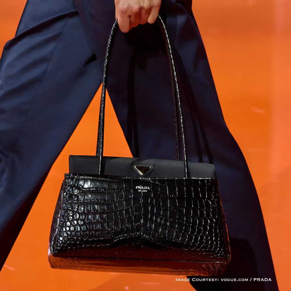 Prada 2026 Black Crocodile Runway Handbag