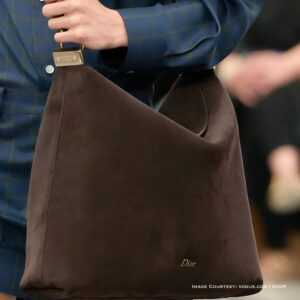 Dior Hobo suede handbag chocolate brown spring summer 2026 runway