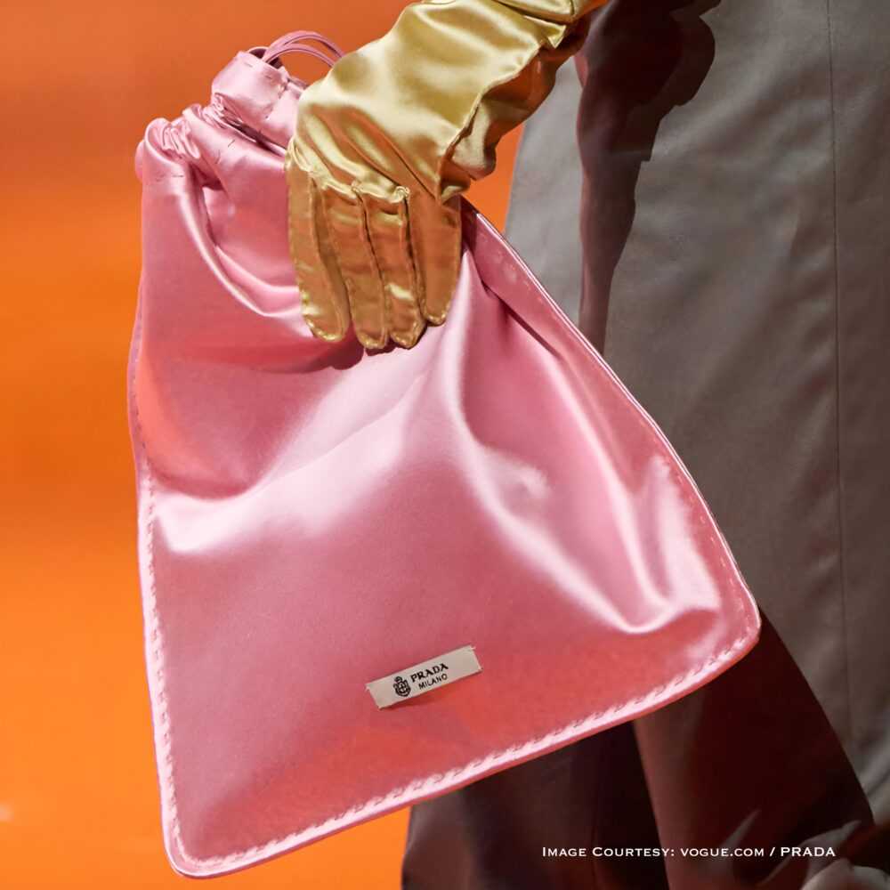 Prada Pouch Bag in Pink Satin