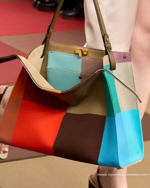 Fendi Colorblock Peekaboo Tote 2026 in multicolor geometric leather – runway pre-order luxury bag