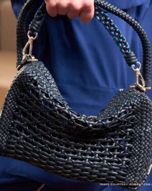 Fendi Woven Hobo 2026 in hand-woven midnight leather with braided handle – runway handbag