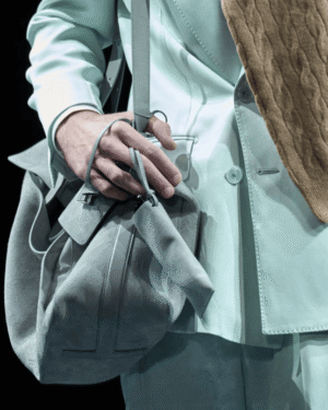 Tom Ford Suede Tote 2026 in matte grey suede with structured silhouette – runway pre-order