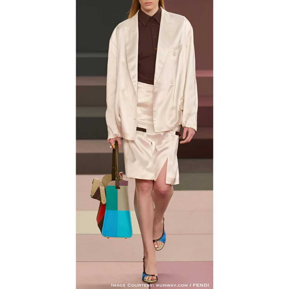 Fendi Colorblock Tote 2026 in multicolor geometric leather – runway pre-order luxury bag