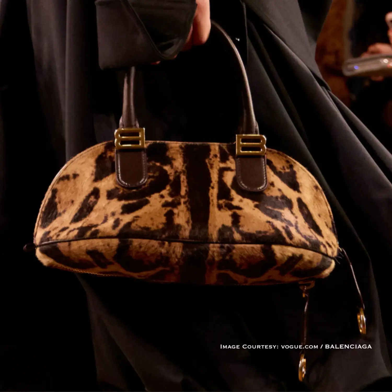 Balenciaga Safari Animal Print Luxury Bag Balenciaga Safari Animal Print Handbag with Brown Leather Handles by So Wow Bag