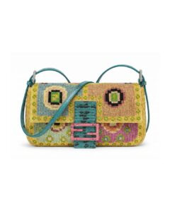 Fendi Runway Fall Winter 2026 Baguette with multicolor beadwork and turquoise leather trim