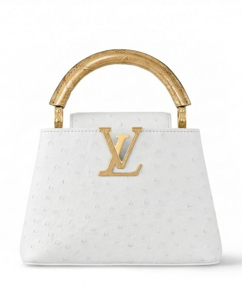 Louis Vuitton Capucines Ostrich Bag white
