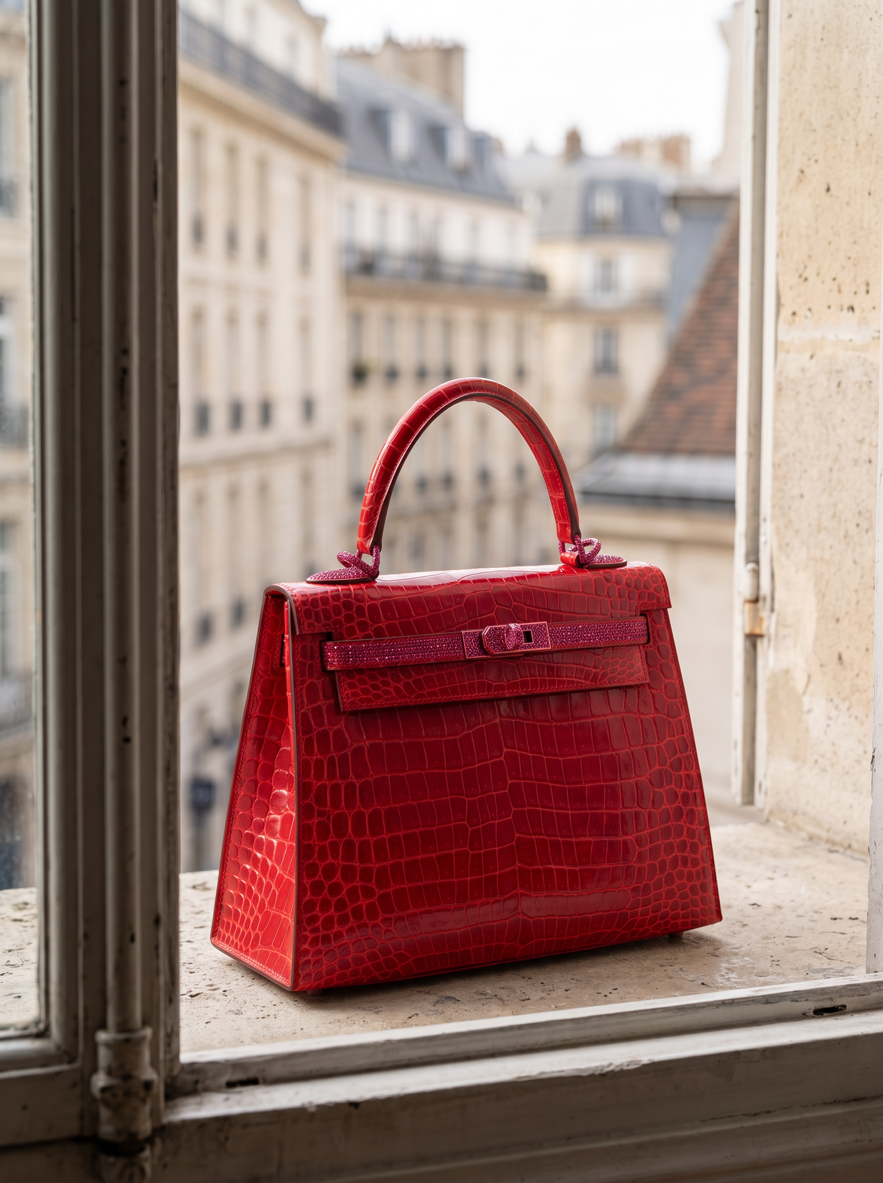 Example of bespoke crocodile handbag treatment