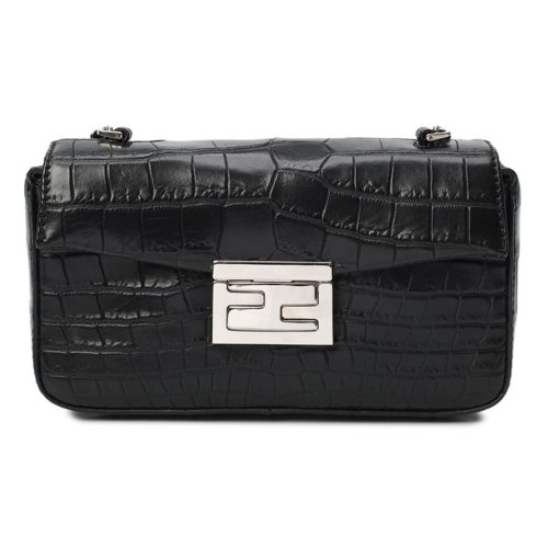 Fendi-Baguette-crocodile-black